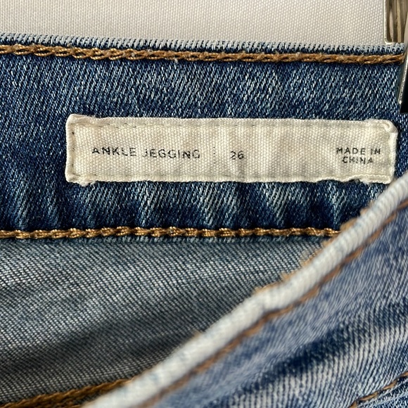 Pacsun ankle jegging blue jean  size 26 super stretch raw hem ankle - Picture 4 of 4